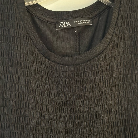 Zara wrinkle look dress black size medium - Picture 6 of 8